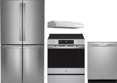 4 Piece Package Includes Refrigerator, Range, Hood And Dishwasher